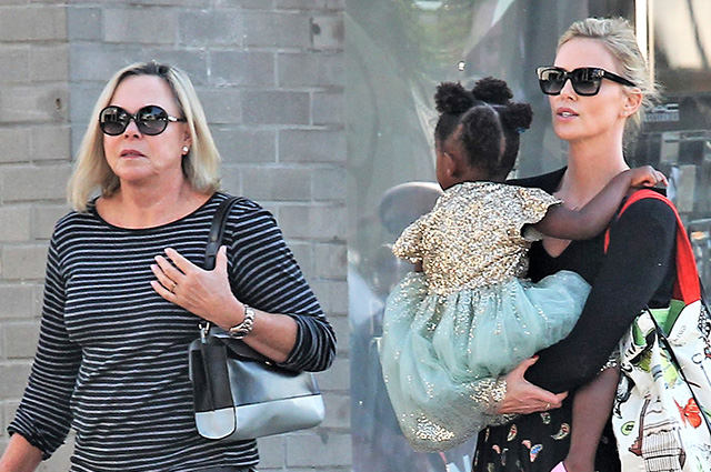 EXCLUSIVE: Charlize Theron is joined by her mom and her daughter for a shopping excursion in Los Angeles