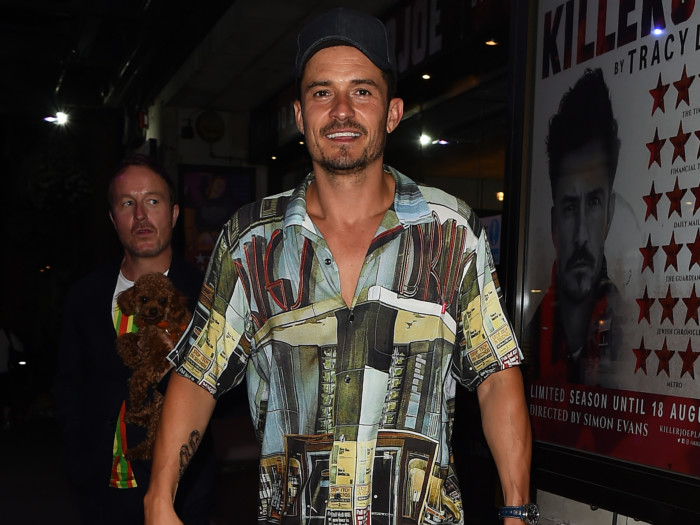 Actor Orlando Bloom Leaving The Trafalgar Theatre In London